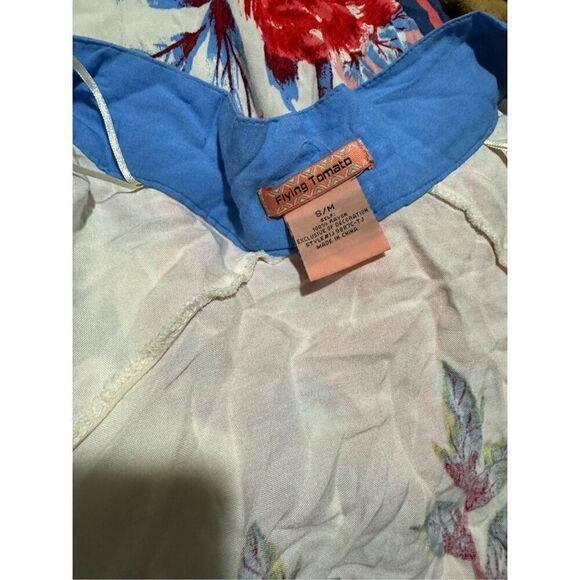 Flying tomato S\M red flower print boho Kimono - Picture 7 of 8